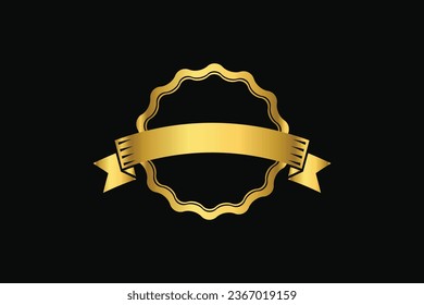 Vector gold ribbons set. Realistic 3d golden banners for sales and discounts. Design elements for special offer advertisement, new shop products, Black Friday medal editable background