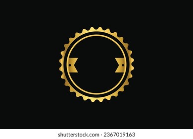 Vector gold ribbons set. Realistic 3d golden banners for sales and discounts. Design elements for special offer advertisement, new shop products, Black Friday medal editable background