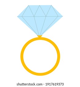 Anillo de oro vectorial aislado sobre fondo blanco. Accesorio de joyería de compromiso .