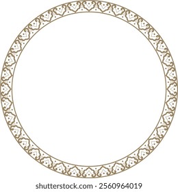 Vector gold round Chinese ornament. Frame, border, circle, ring of Asian peoples of the East.