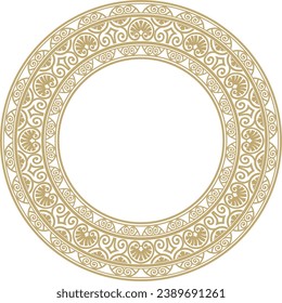 Vector gold round classic renaissance ornament. Circle, ring european border, revival style frame.
