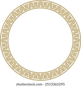 Vector gold round classic renaissance ornament. Circle, ring european border, revival style frame.
