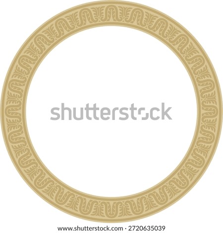 Vector gold round classic renaissance ornament. Circle, ring european border, revival style frame.
