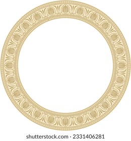 Vector gold round classical Greek ornament. European ornament. Border, frame, circle, ring Ancient Greece, Roman Empire.
