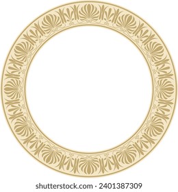 Vector gold round classical Greek ornament. European ornament. Border, frame, circle, ring Ancient Greece, Roman Empire.
