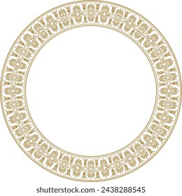 Vector gold round ornament ring of ancient Greece. Classic pattern frame border Roman Empire.
