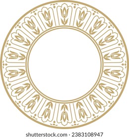 Vector gold round turkish ornament. Endless Ottoman national border, frame, ring.
