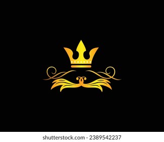 Vector Gold royal king crown. Realistic creative conceptual symbol of imperial power
