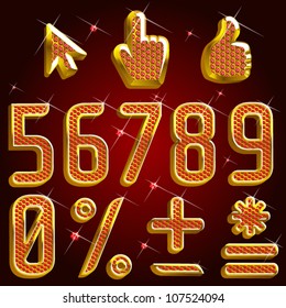 Vector gold ruby font abc Part 4