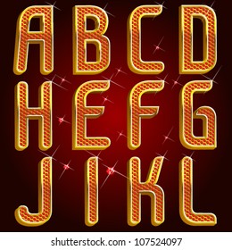 Vector gold ruby font abc Part 1