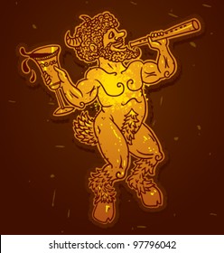 vector gold satyr