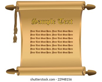 Vector gold scroll - add your own text