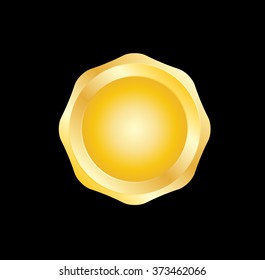  Vector Gold Seal . Stamp label