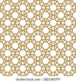 Vector gold seamless elegant pattern, oriental, geometric, Arabian, Eastern and Islamic style.