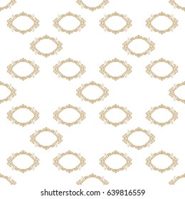 Vector gold seamless pattern with art ornament. Vintage elements for design in Eastern style. Ornamental lace tracery background. Ornate morocco decor for wallpaper. Endless texture