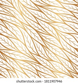 Vector gold seamless pattern. Flowers leaf. Abstract geometric background. Golden leaves. Laser cutting. Elegant design for design prints, covers, cases, gift wrappers, curtains, textiles, wallpape