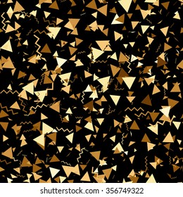 Vector gold seamless texture. Gold metal closeup seamless pattern. Mosaic vibrant glitter pattern.