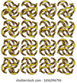 Vector gold shape, geometric, seamless pattern. Modern stylish texture. Repeating geometric tiles with hexagonal elements