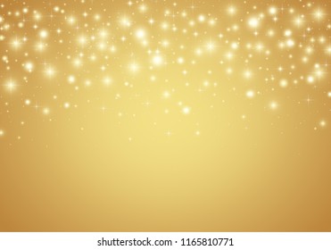 Vector gold shiny glitter particles background