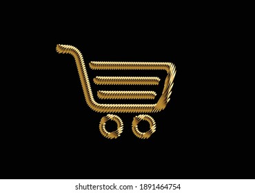 Vector Gold shopping cart item - buy buttons shopping basket design