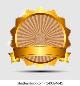 Vector gold sign, label template