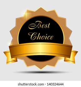 Vector gold sign, label template