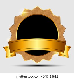 Vector gold sign, label template