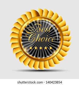 Vector gold sign, label template