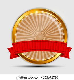 Vector gold sign, label template