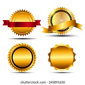 Vector Gold Sign, Label Template Illustration. EPS10