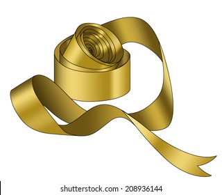 vector gold silk ribbon roll