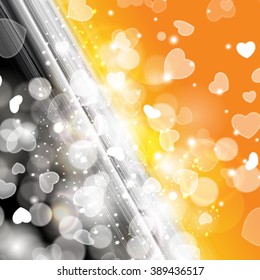 Vector gold and silver abstract bokeh lights. Defocused background.