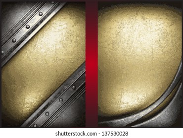 Vector gold and silver background set