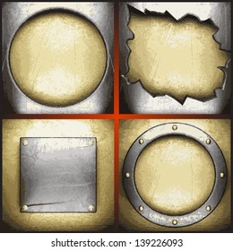 Vector gold and silver background set