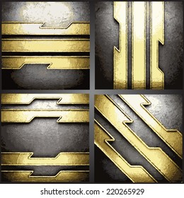 Vector gold and silver background set
