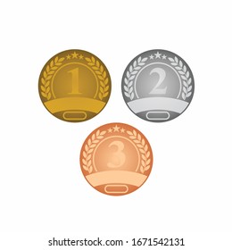 vector gold, silver and bronze medal templates