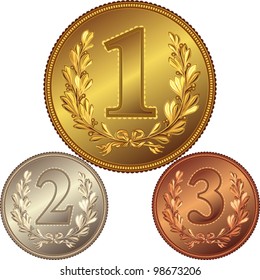 10,637 Gold silver bronze coins Images, Stock Photos & Vectors ...