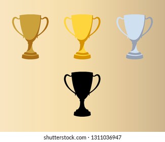 Vector gold, silver and bronze winners cup. 