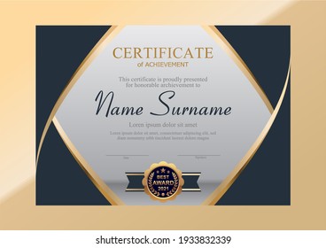 Vector gold and silver certificate template