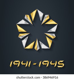 Vector Gold and silver Star for Victory Day and the years of the great Patriotic war.