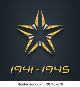 Vector Gold and silver Star for Victory Day and the years of the great Patriotic war.