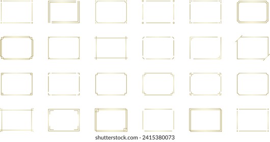 Vector Gold Simple Line Frame Set