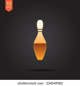 Vector gold skittle icon isolated on dark background. Eps10