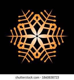 Copo de nieve de oro vectorial. Ilustración del vector 