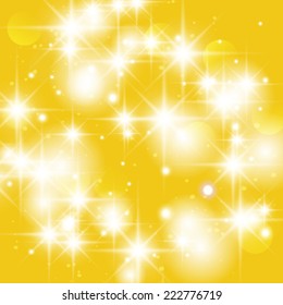 Vector gold sparkle glitter background. Glitter stars background.