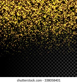 Vector gold sparkle glitter background. Sparkling flow background