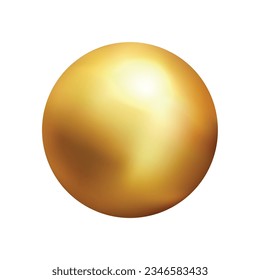 Vector gold sphere. oil bubble isolated on white background. golden glossy 3d ball or precious pearl.