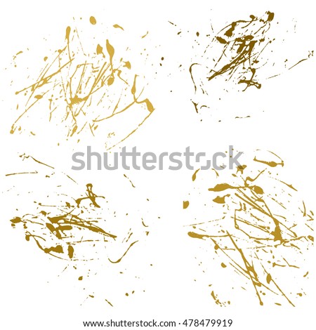 Vector Gold Splatter Paint Abstract On Stock Vector (Royalty Free