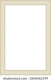 Vector gold square Yakut ornament. An endless rectangular border, a frame of the northern peoples of the Far East.