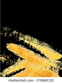 Vector gold stain and blob design. Glittering golden smear stroke set. Illustration for flyer, brochure, banner and web application.